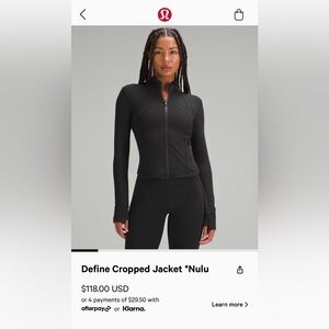 Define Cropped Jacket *Nulu sz 8